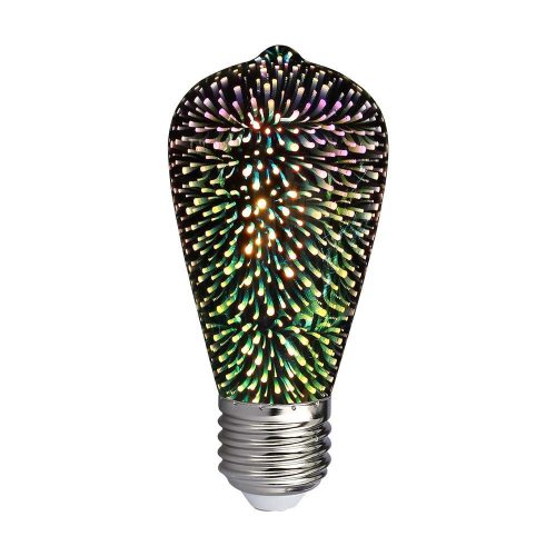 V-TAC 3D hatású LED izzó filament COG  E27 ST64 3W 3000K - 212705