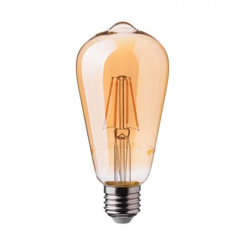 V-TAC Borostyán LED izzó filament COG  E27 ST64 4W 2200K - 214361