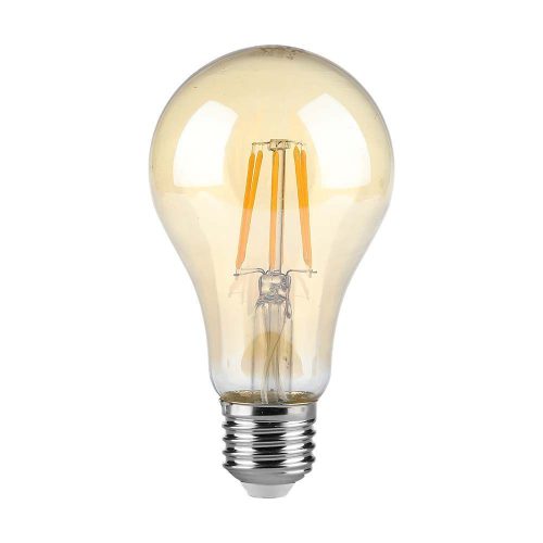 V-TAC Borostyán LED izzó filament COG  E27 A67 10W 2200K gömb - 217157