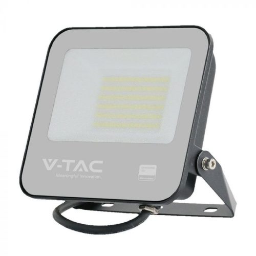 V-TAC 50W LED reflektor 115° 6500K fekete házas, szürke matt üveggel , 1 m hosszú vezetékkel (Samsung Chip) -23600