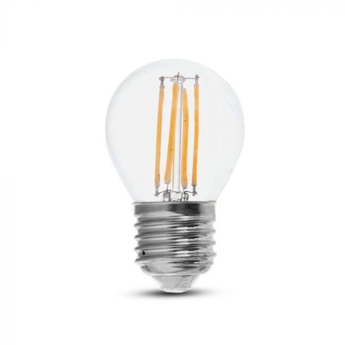 V-TAC Átlátszó LED izzó filament COG  E27 G45 6W 130lm/w 3000K kisgömb - 2851