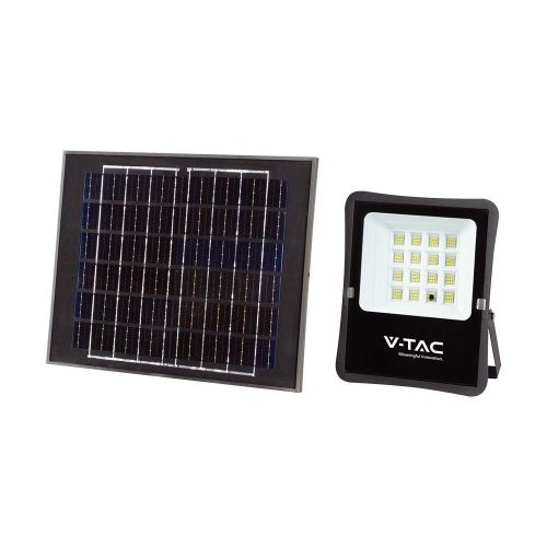 V-TAC 16W LED napelemes (SOLAR) reflektor távirányítóval 120° 6400K fekete házas  - 6968