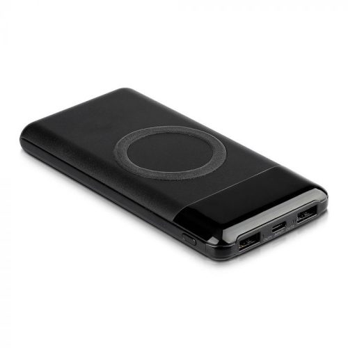 V-TAC POWER BANK Vezeték nélküli töltő 10.000 mAh Dual USB+C, kijelzővel - fekete - 8905