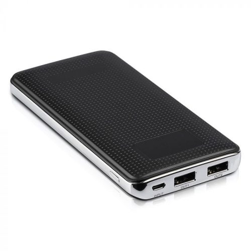 V-TAC POWER BANK (hordozható töltő) 10.000mAh dupla USB + kijelző  - fekete - 8910