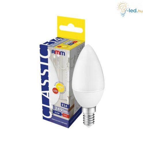 AMM LED izzó  E14 C37 3.5W 180° 6500K gyertya - AMM03002