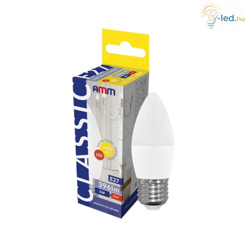 AMM LED izzó  E27 C37 5W 200° 3000K gyertya - AMM04007