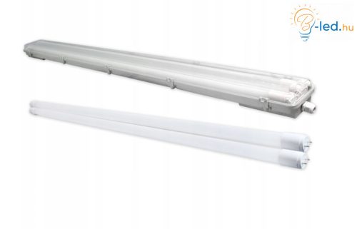 ML LED Átlátszó Fénycső armatúra 120 cm IP65 (2x18W LED 4000K 120 cm üveg csővel) - ML5662N